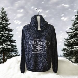 Hoodie By BASIX OF AMERICA black Gray SUGAR MOUNTAIN 5,300 Elevation. Size XL